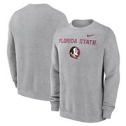 Florida State Nike Primary Stack Club Fleece Crew